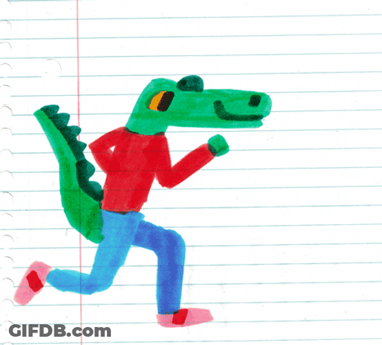Alligator Art On Paper Running GIF