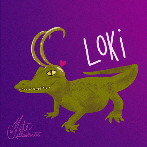 Alligator Loki Animated Fan Art Illustration GIF