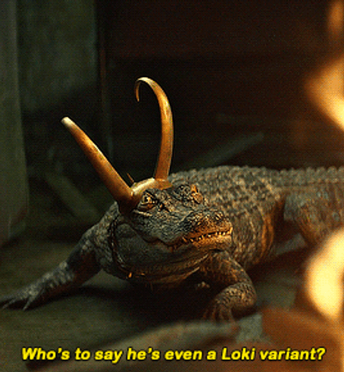 Alligator Loki Blink Listening Nervous Fire GIF