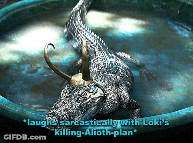 Alligator Loki Water Bath Funny Meme GIF