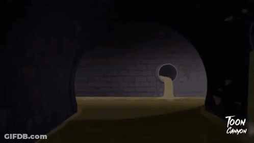 Alligators Swimming In Tunnel With Toon Canyon GIF