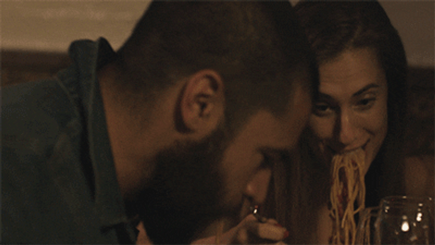 Allison Williams Eating Pasta GIF