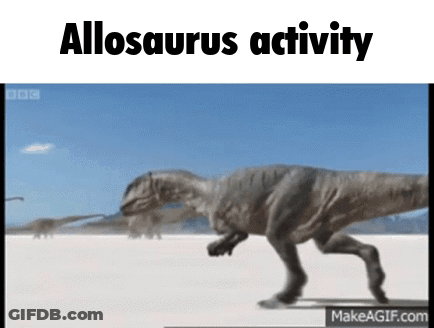 Allosaurus Running On Beach GIF