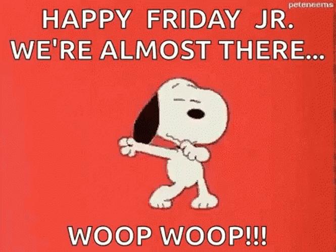 Almost Friday Happy Dance Of Snoopy GIF