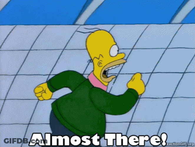 Almost There Homer Simpson Running GIF