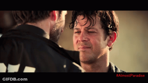 #AlmostParadise Close Up Two Men Faces GIF