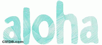 Aloha In Turquoise Letters GIF