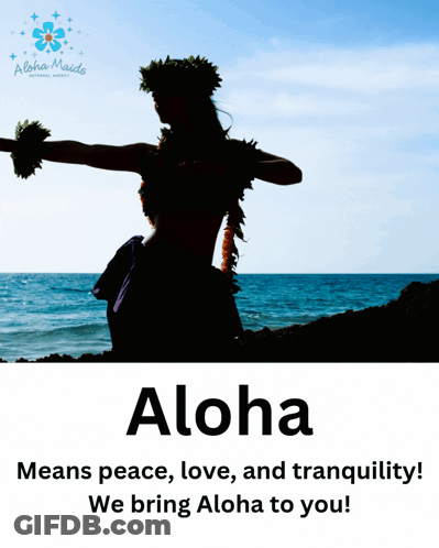 Aloha Maids Woman Silhouette On Beach GIF