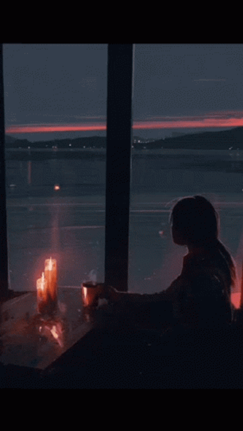 Alone Dark Sunset Coffee GIF
