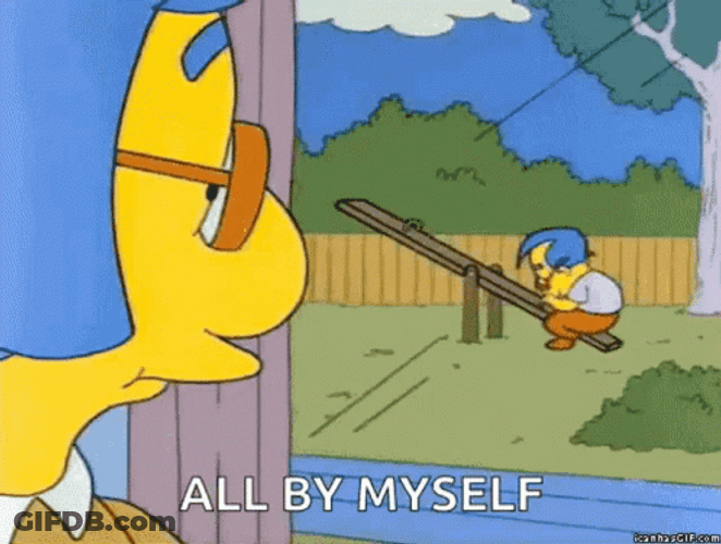 Alone Milhouse Simpsons Seesaw GIF