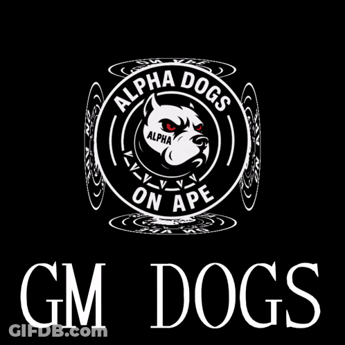 Alpha Dogs Logo On Black Background GIF