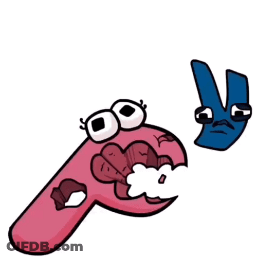 Alphabet Lore Letter P Bitten GIF