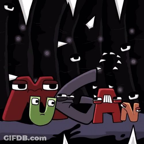Alphabet Lore Letters Entering A Cave GIF
