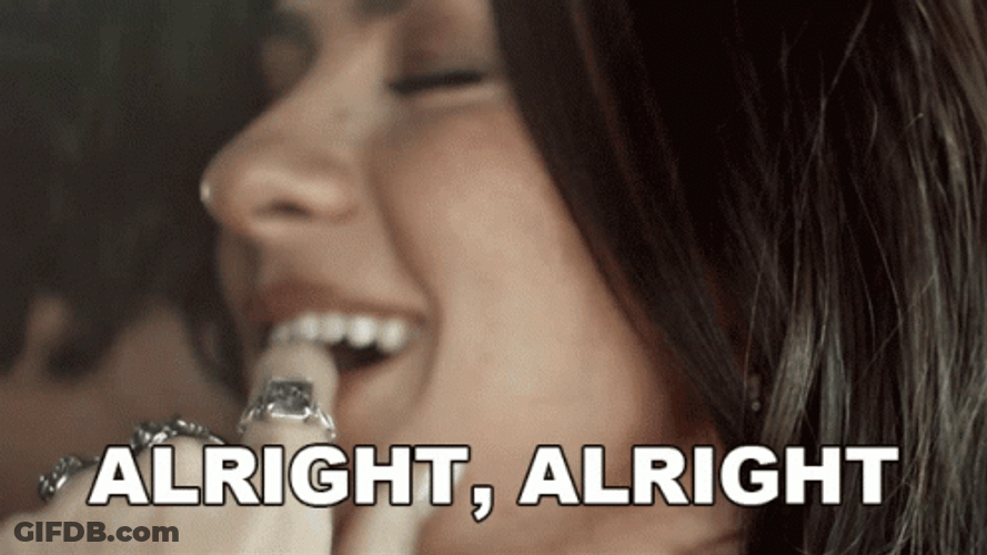 Alright While Biting Her Finger GIF