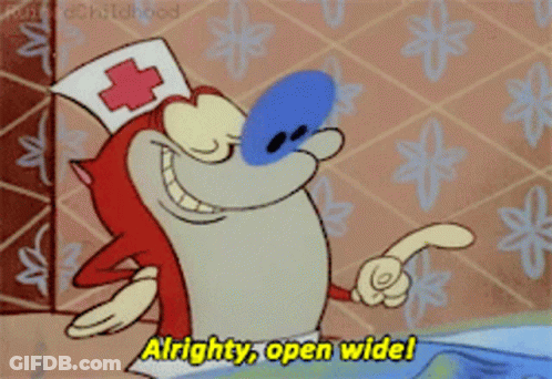 Alrighty Open Widel Cartoon Character In Yellow GIF