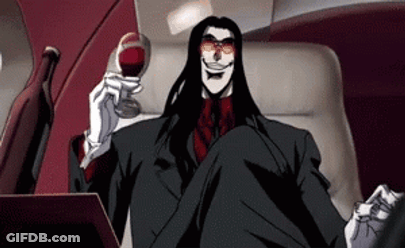 Alucard Hellsing Drinking Wine GIF