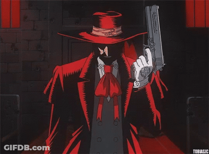 Alucard Hellsing Gun Bite GIF