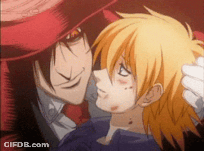 Alucard Hellsing Seras Victoria Bite Scene GIF