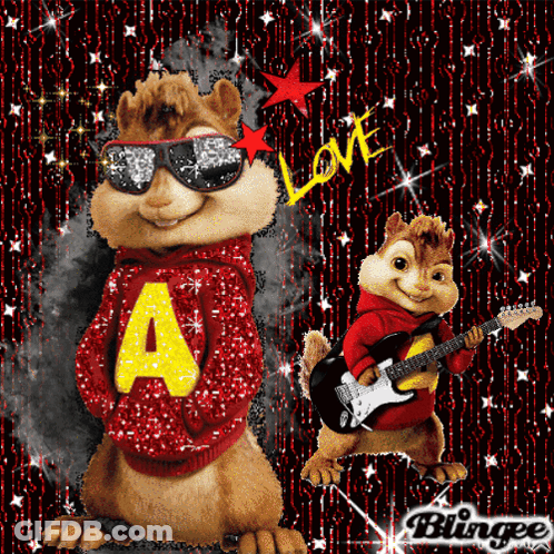 Alvin Chipmunk In Sunglasses And Red Sweater With A GIF