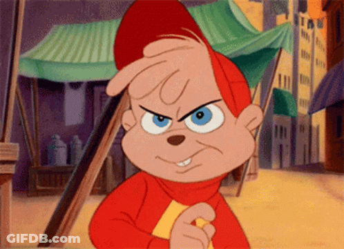 Alvin The Chipmunk Angry Face In Front Of Market GIF