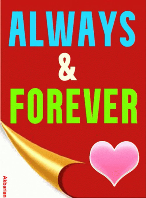 Always And Forever In Red Background GIF