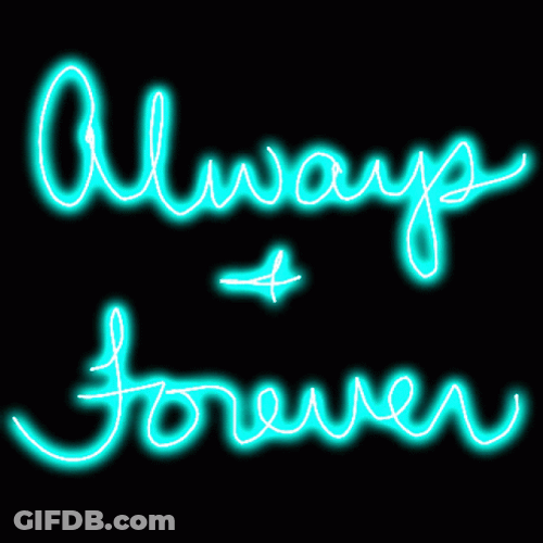 Always And Forever Neon Green Text Design GIF