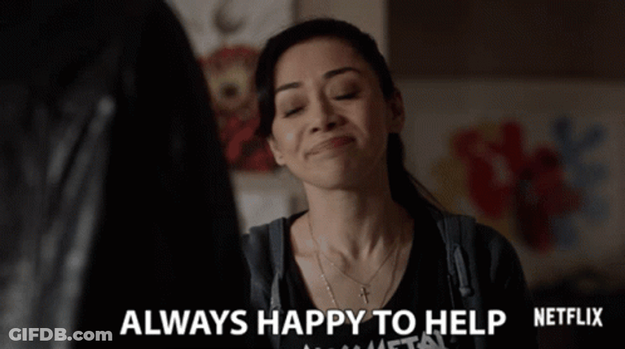 Always Happy To Help Aimee Garcia GIF