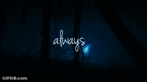 Always In White On Blue Background GIF