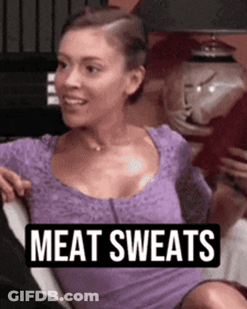 Alyssa Milano Feeling Hot Meat Sweats GIF