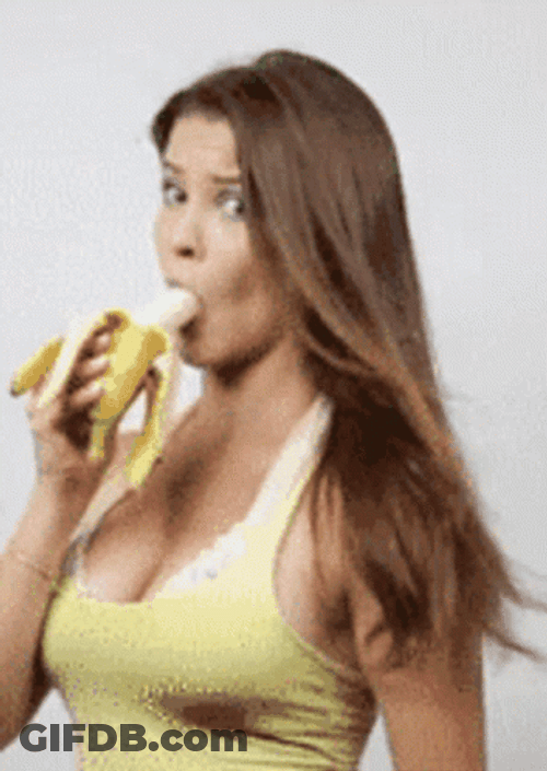 Amanda Cerny Fast Eating Banana GIF