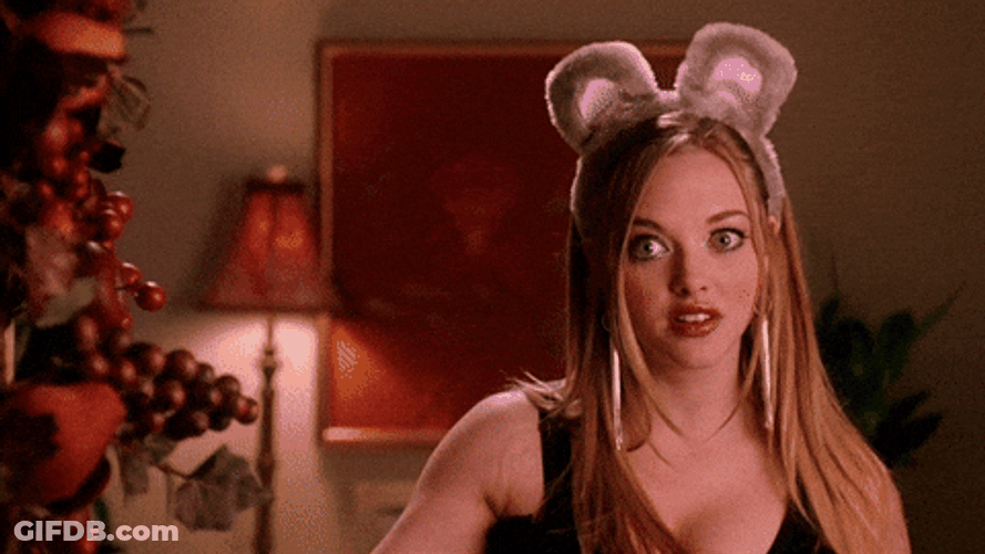 Amanda Seyfried Points Her Head Duhhh GIF