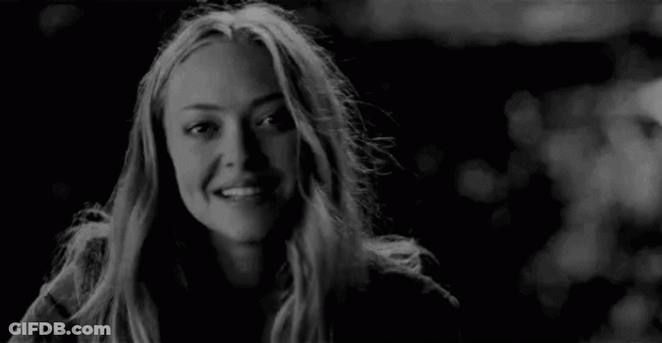 Amanda Seyfried Smiling Black And White GIF