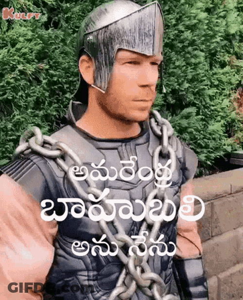 Amarendra Baahubali Anu Nenu David Warner GIF