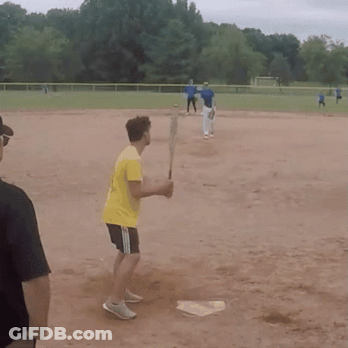 Amateur Softball Kid Missing The Ball GIF