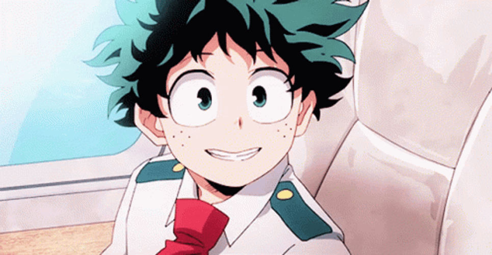 Amazed And Smiling Deku GIF