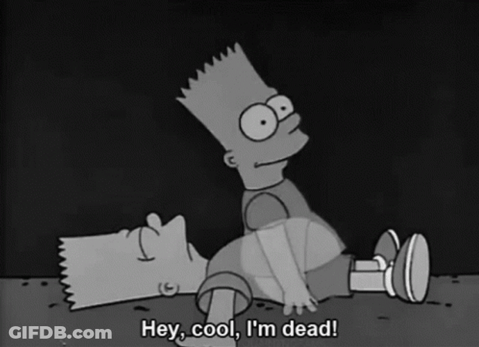 Amazed Bart Simpson Death Scene GIF