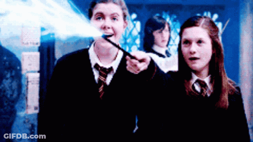 Amazed Ginny Weasley Magic Wand GIF