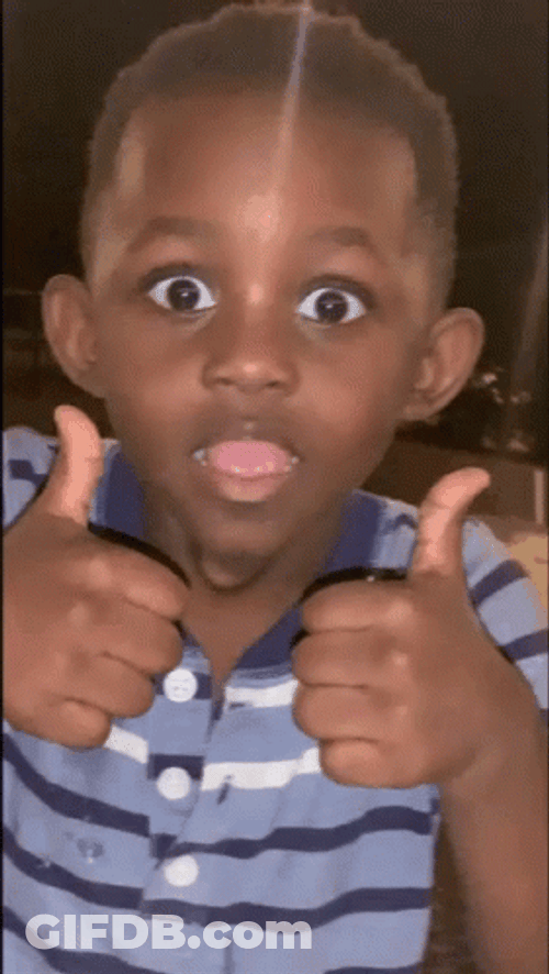 Amazed Kid Giving Thumbs Up GIF