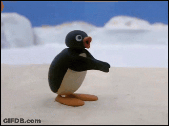 Amazed Little Penguin Aplausos GIF