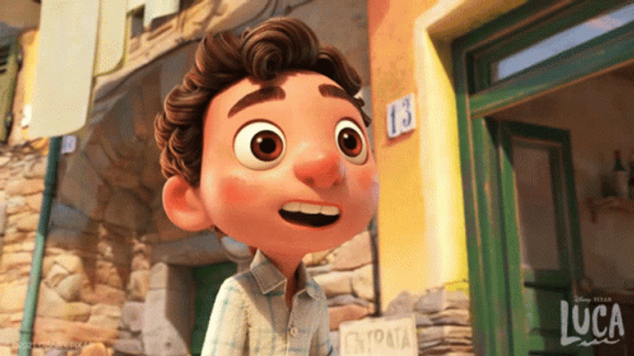 Amazed Luca Paguro Walking Slowly GIF