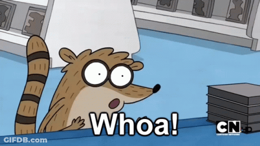 Amazed Rigby Regular Show GIF