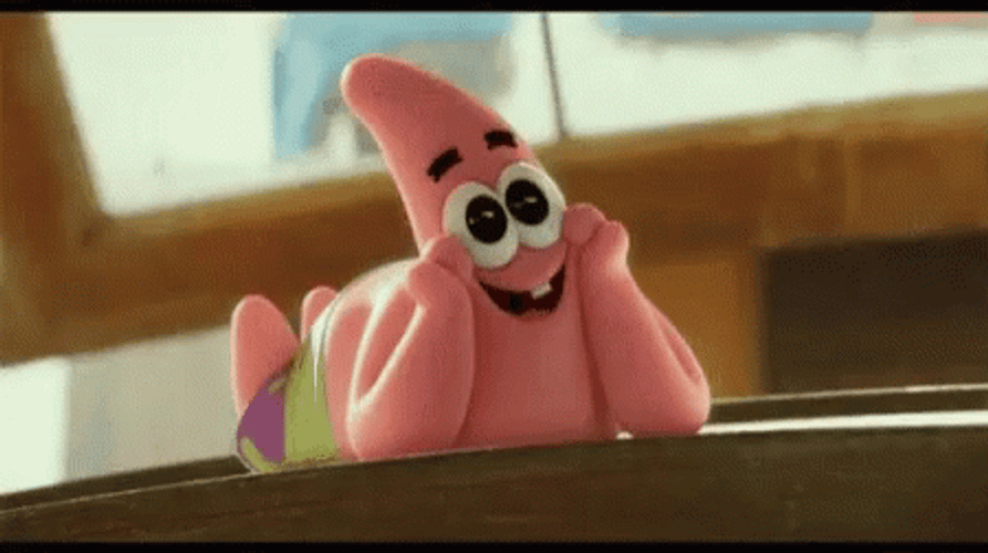Amazed Smiling Patrick Star GIF