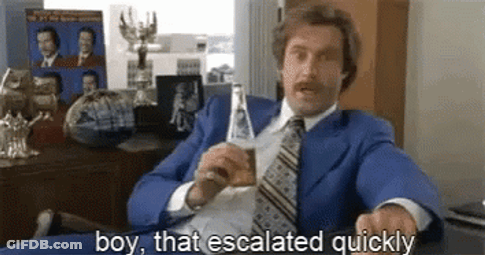 Amazed Will Ferell Well That Escalated Quickly GIF