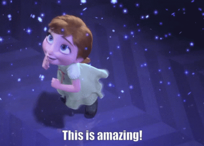 Amazed Young Anna Snow Frozen GIF