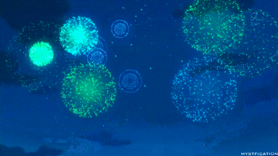 Amazing Anime Fireworks In The Sky GIF