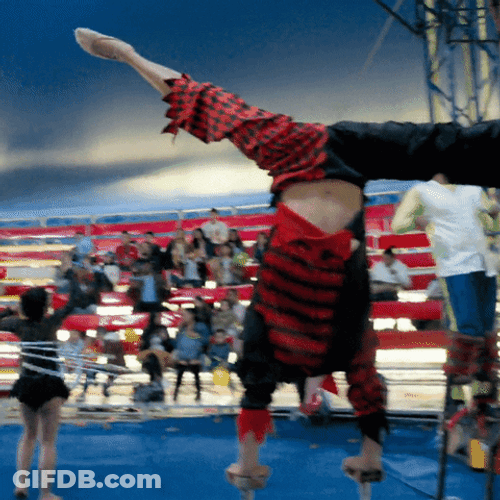 Amazing Circus Tumbling Stunt Practice GIF