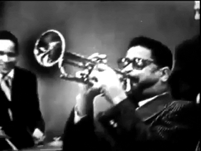 Amazing Classic Blowing Bugle Dizzy Gillespie GIF