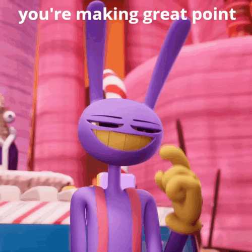 Amazing Digital Circus Jax Making Great Point GIF