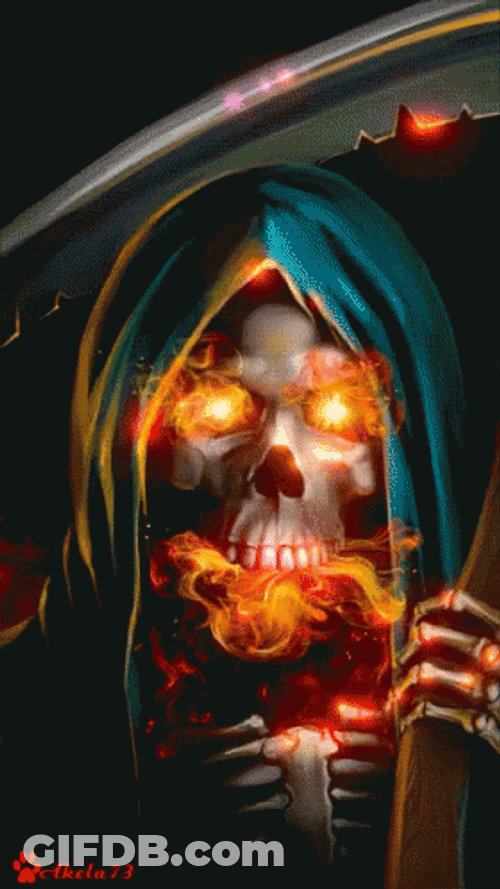 Amazing Grim Reaper Fiery Eyes GIF