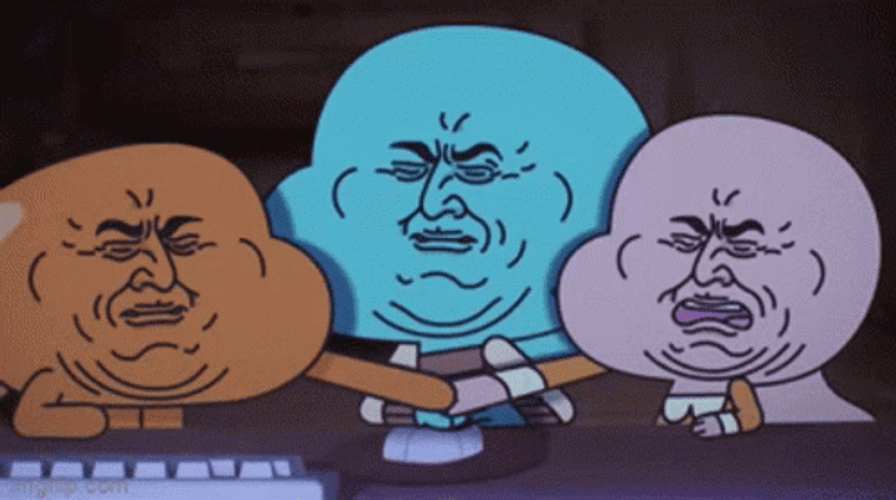 Amazing Gumball Computer Gag Face GIF